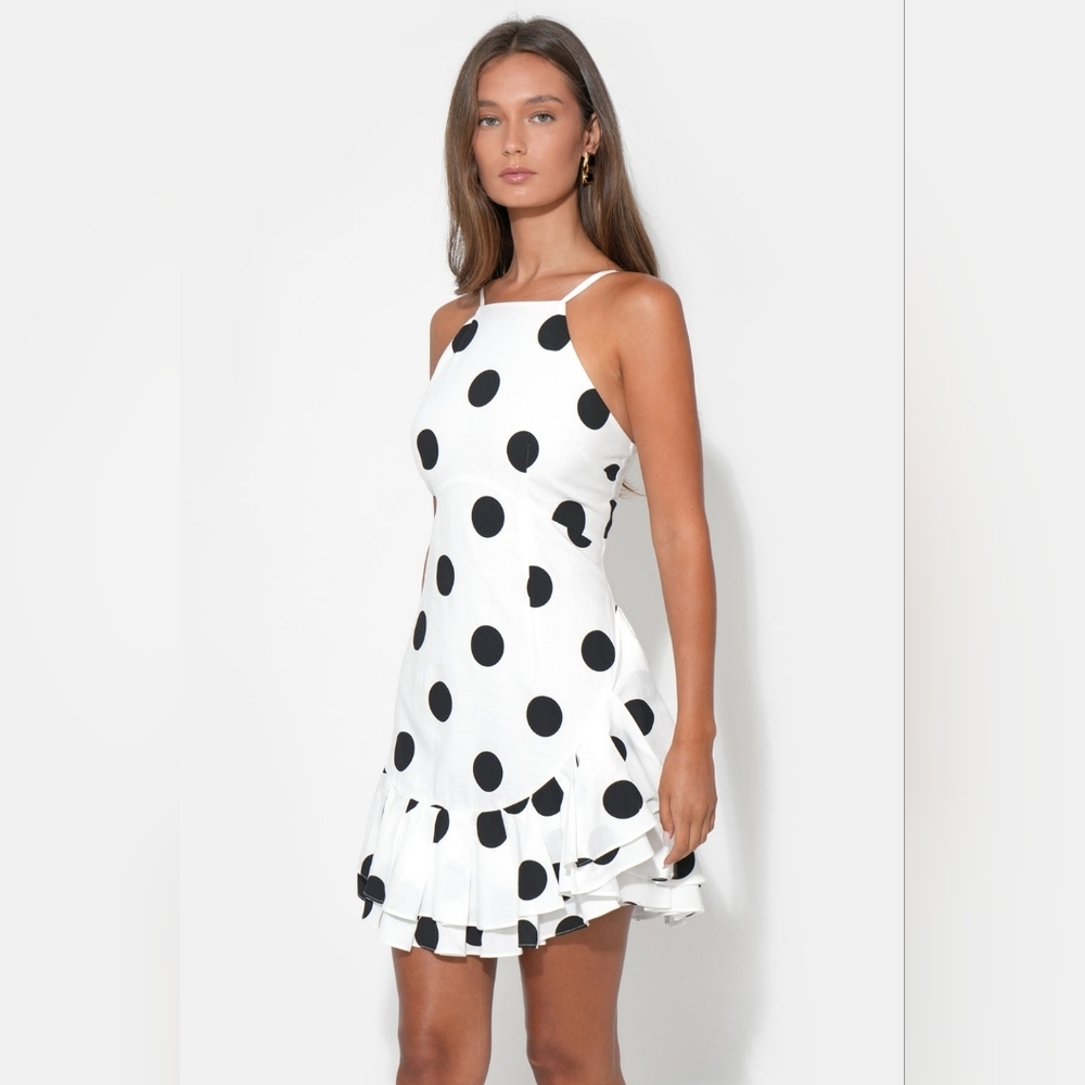 Adelyn Rae White Polka Dot Halter Dress - Picture 5 of 5